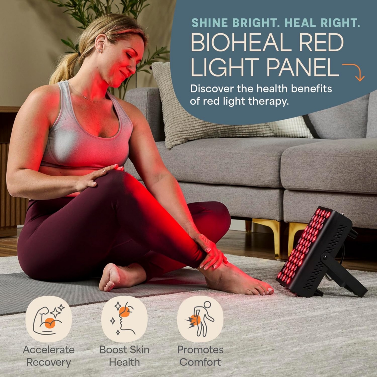 LifePro Red Light Therapy Panel - Infrared Light for Pain Relief, Inflammation, Skin Health, and Improved Circulation