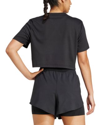 Tシャツ・カットソー adidas Train Essentials Boxy Workout Tee JC9555 adidas Train Essentials Boxy Workout Tee - Black | Free