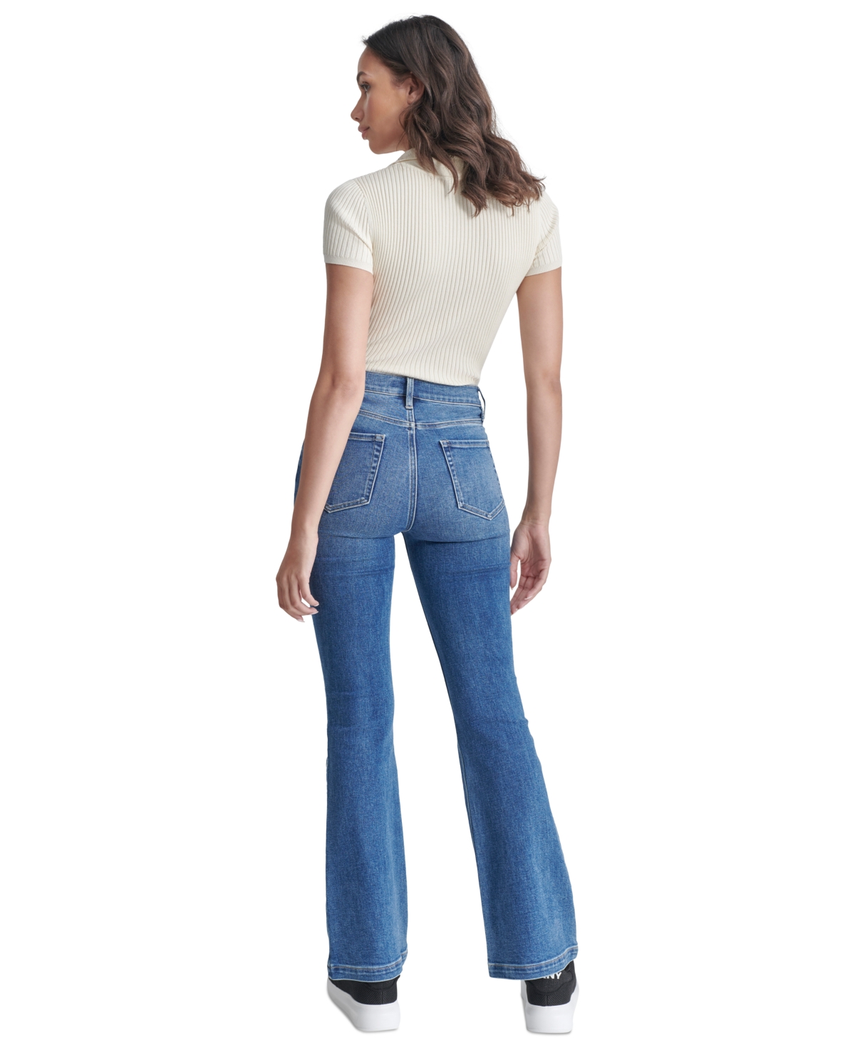 DKNY JEANS WOMEN'S HIGH-RISE FLARE-LEG ANKLE JEANS 