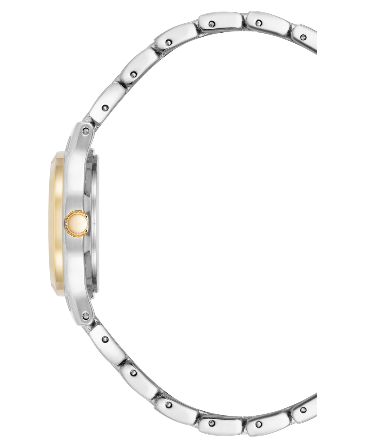 Anne Klein Women's Quartz Black And Two-tone Metal Alloy Watch, 26mm In Black,silver-tone And Gold-tone