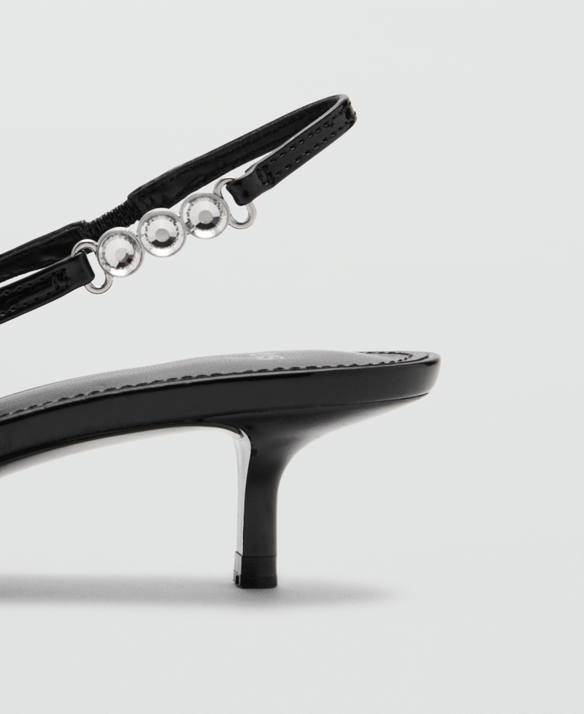 Mango Women's Rhinestone Detail Kitten Shoes In Black