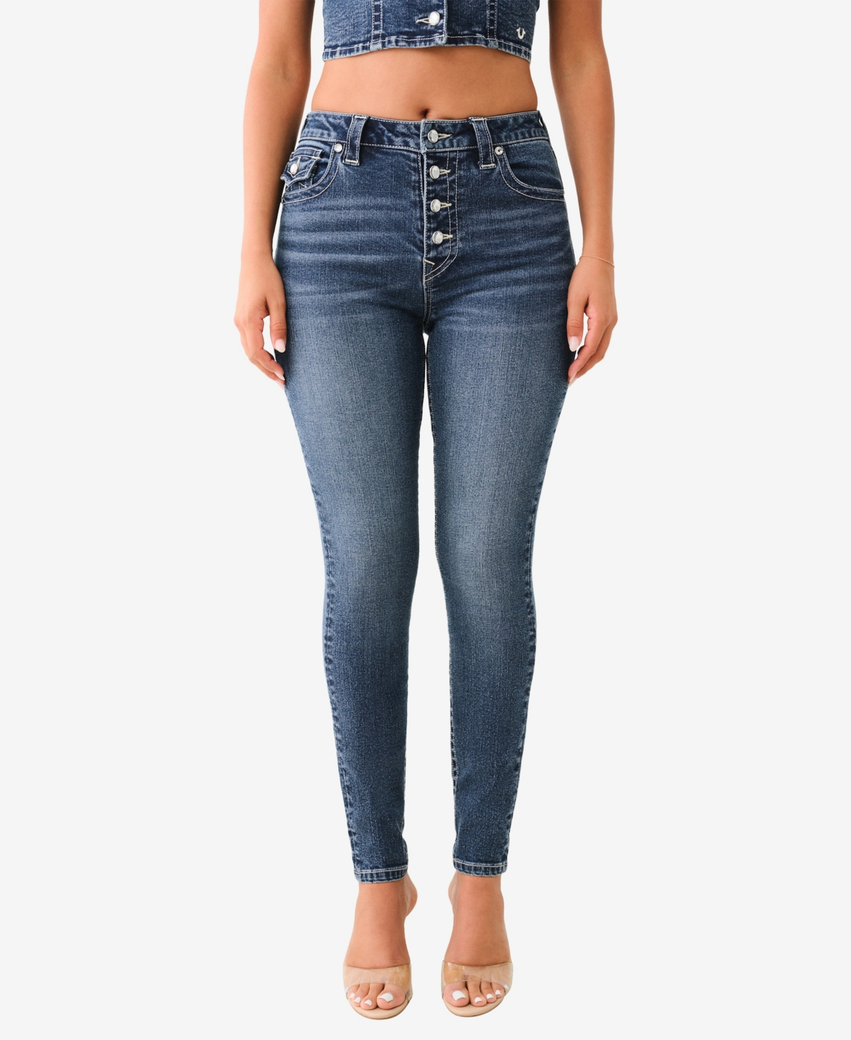 TRUE RELIGION WOMEN'S CRYSTAL JENNIE HIGH RISE SKINNY JEANS 