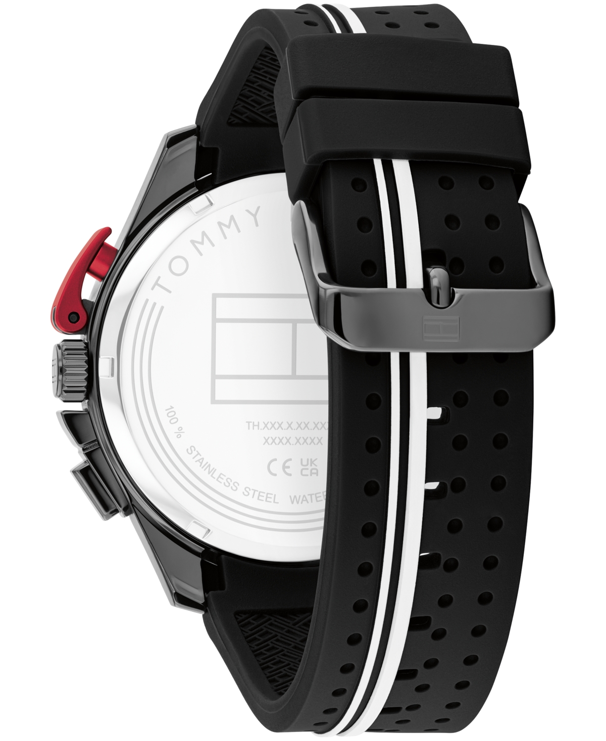 Tommy Hilfiger Men's Chronograph Black Silicone Strap Watch, 46mm In Black