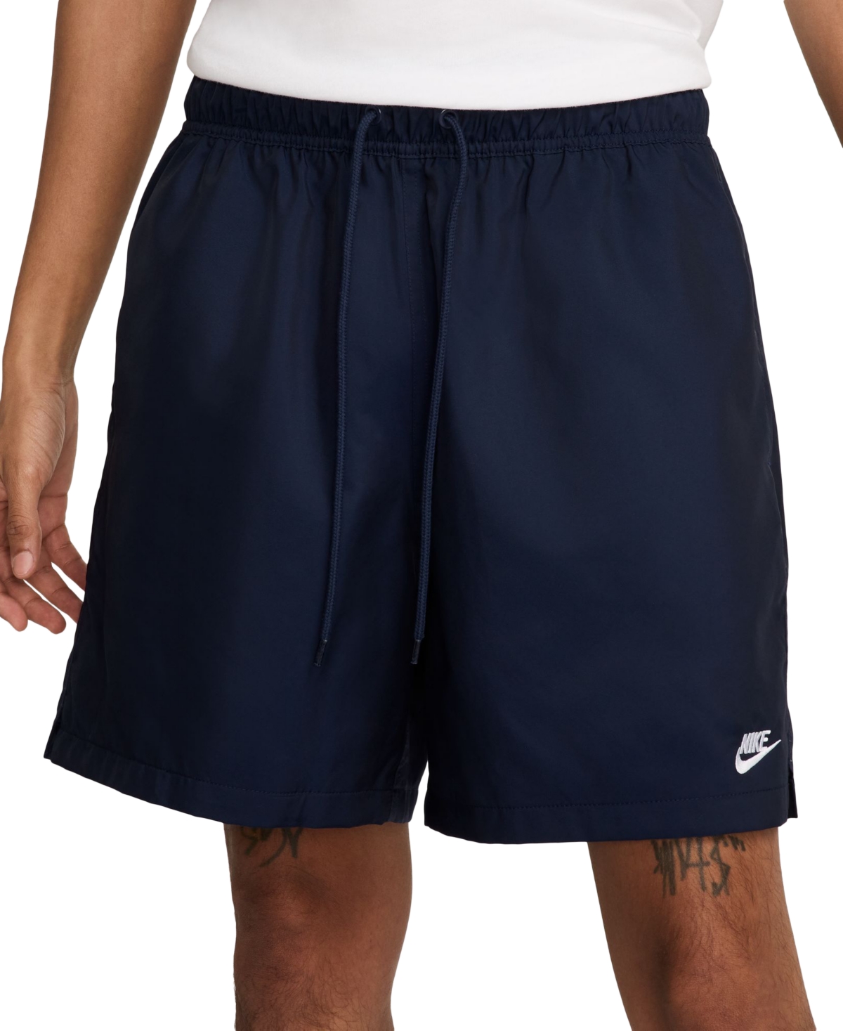 Nike Club Woven Flow Shorts In Obsidian,obsidian,white