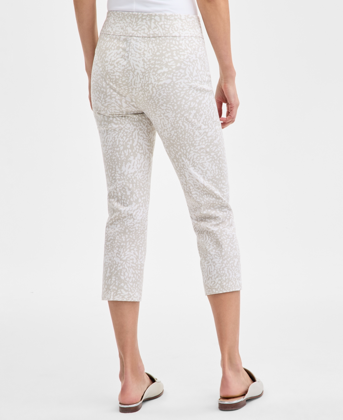 Shop Jm Collection Women's Printed Rivet Capri Pants, Exclusively At Macy's In Stonewall