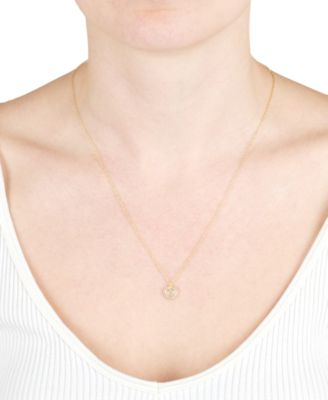 Rose Quartz (1/3 ct. t.w.) & White Topaz (1/4 ct. t.w.) Heart Pendant Necklace in 14k Gold Over Sterling Silver, 18"