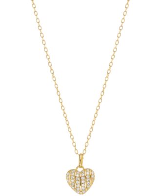 Cubic Zirconia Heart Pendant Necklace (1/3 ct. t.w.) in Sterling Silver (Also Available in 14k Gold over Sterling Silver)