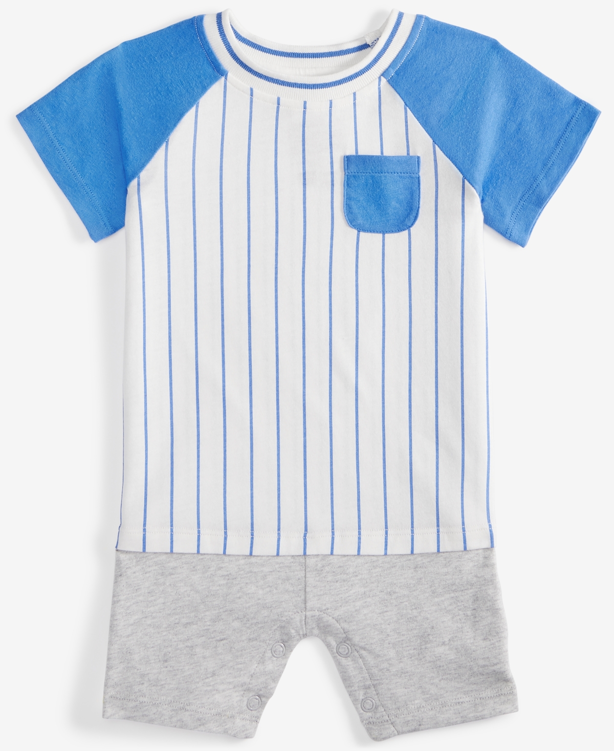 First Impressions Baby Boys Sporty Striped Sunsuit, Exclusively At Macy's In Angel Whit