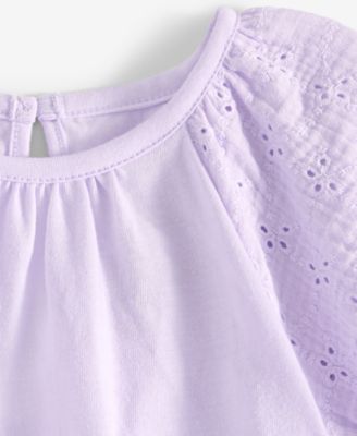 Baby Girls Eyelet-Detail Sunsuit, Exclusively at Macy's