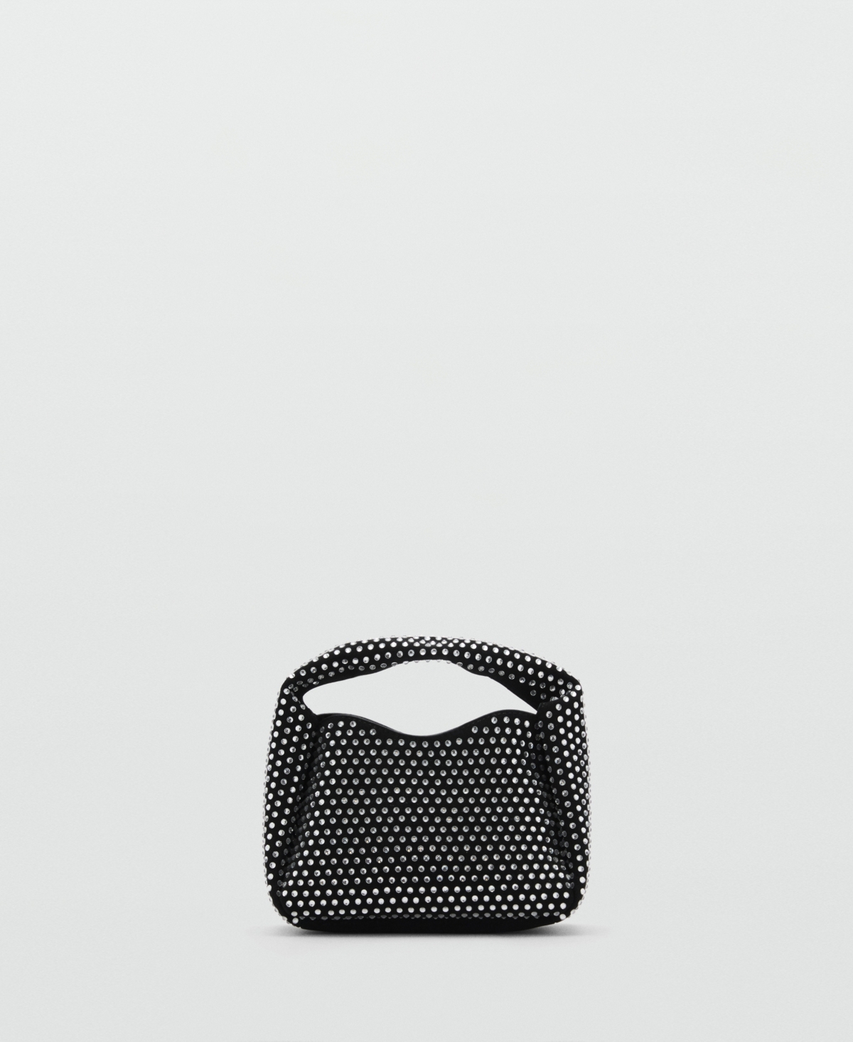 Shop Mango Women's Mini Rhinestone Chain Bag In Black