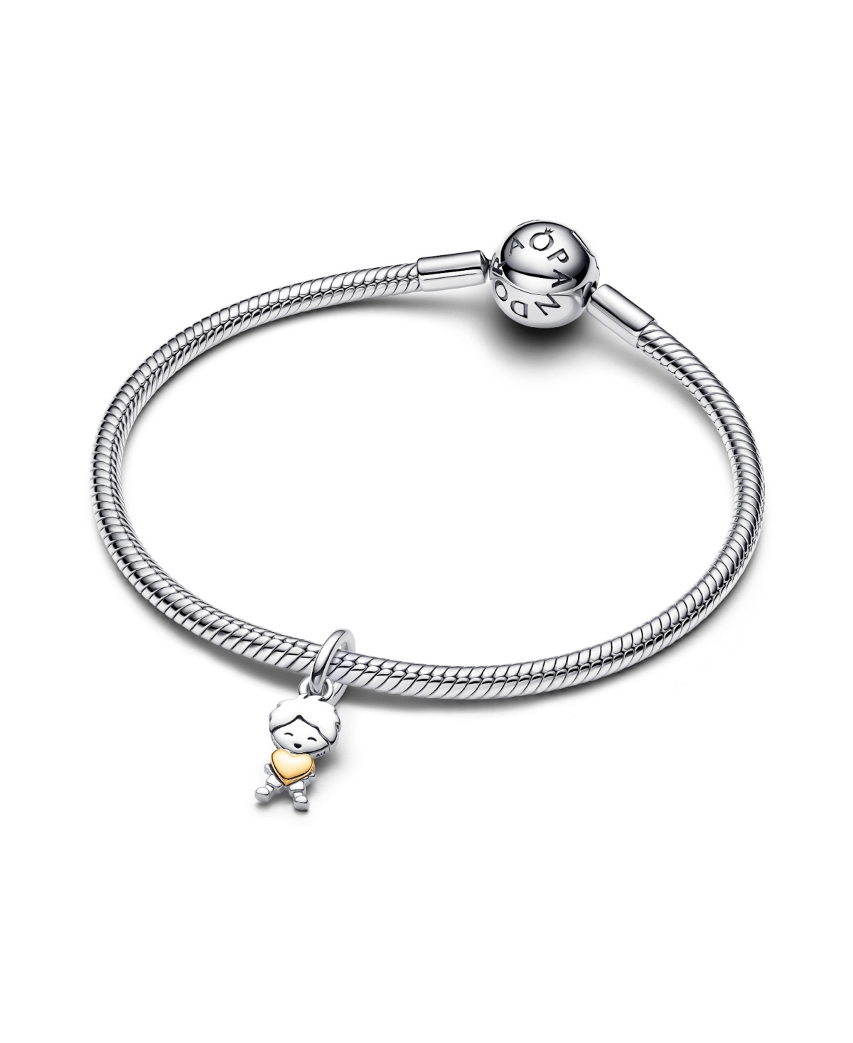 Pandora Two-tone Happy Boy Dangle Charm In Two-tone