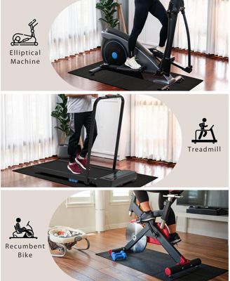 Foldable Rubber Treadmill Mat, Non-Slip Walking Pad Mats, High Resilience Floor Protector for Home Fitness, Bike Gym Mat, 68" * 25.6"