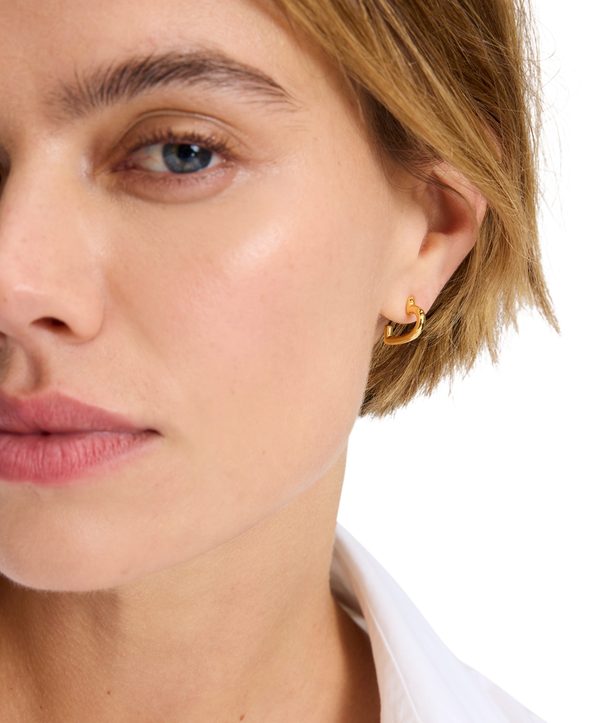 Shop Kate Spade Polished Heart Huggie Hoop Earrings, 0.63" In Gold