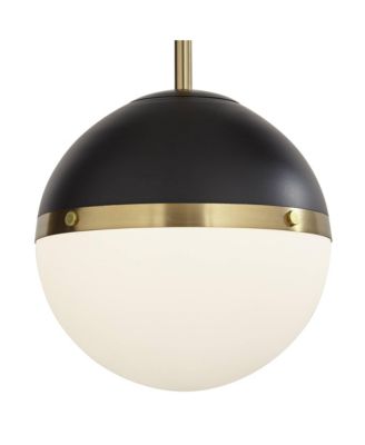 McGraw 10 1/4" Modern Pendant Ceiling Light Fixture Dining Room Over Table Hanging Antique Brass and Black Mini