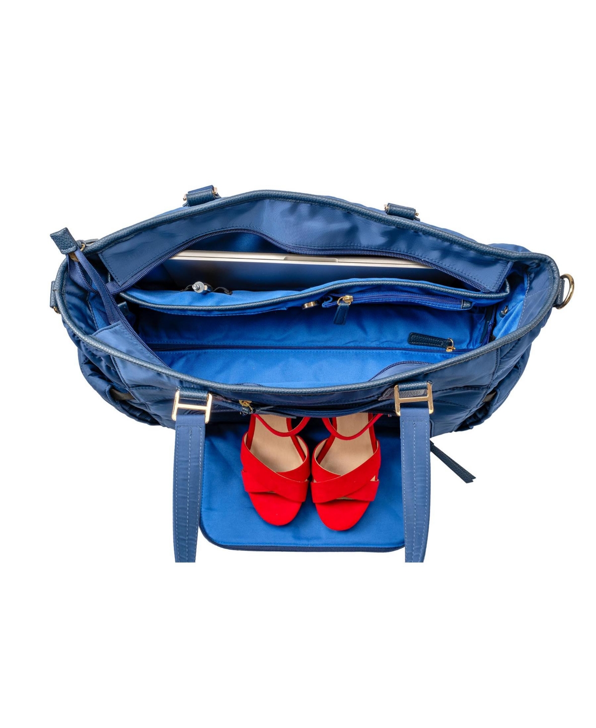Minkeeblue Convertible Organizational Ella Tote Bag With Lunch Bag In Royal Blue