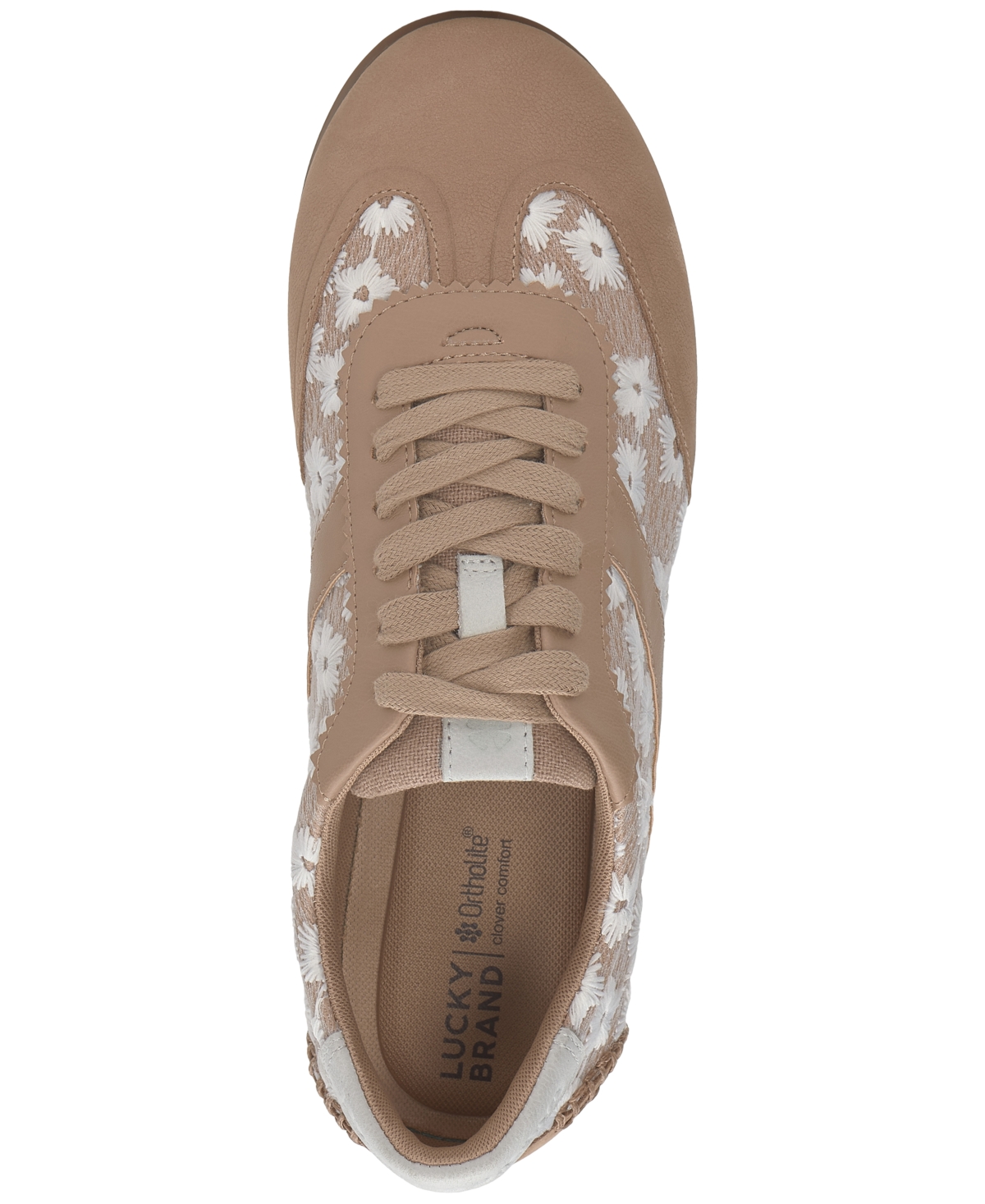 Shop Lucky Brand Women's Kofila Lace-up Low Top Sneakers In Rhodonite,white Daisy