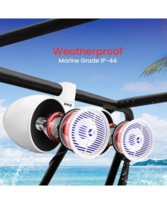 8'' Marine Bluetooth Wakeboard Speaker System with LED Lights, 300W, White