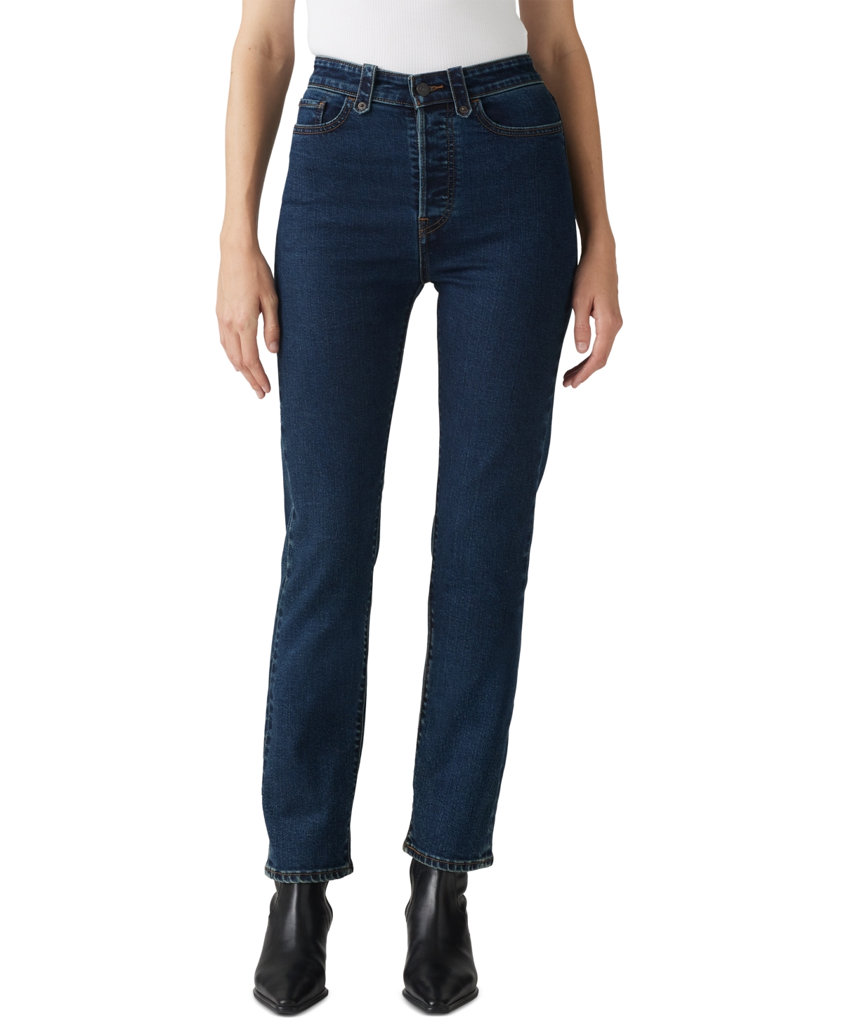 Levi's Women's Wedgie Straight-leg High Rise Cropped Jeans In The Wow Mo