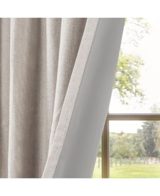 Chenille Blackout Back Tab Curtains Pair, 52"X96"