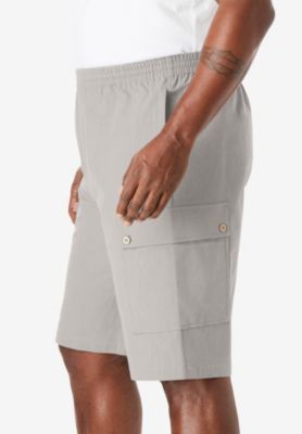 Big & Tall Full Elastic Waist Gauze Cargo Shorts