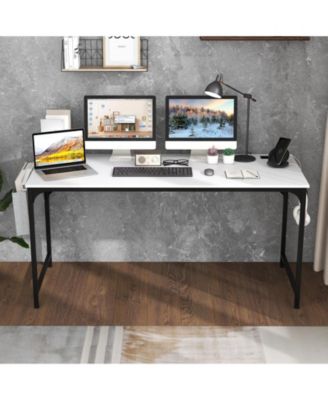 60 Inch Computer Desk with Charging Station Storage Bag