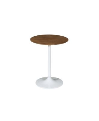 Remy Solid Wood and Iron Modern Pedestal Accent Tables (Set of 2)