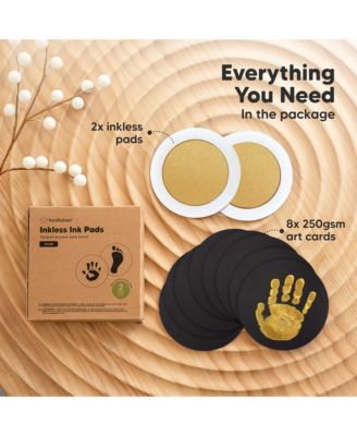 2pk Round Inkless Ink Pad for Baby Hand and Footprint Kit, Clean Touch Dog Paw, Dog Nose Print Kit, Baby & Pet Safe