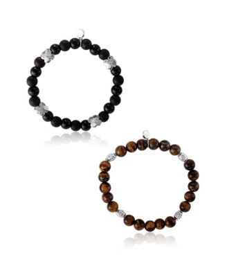 Stretch Stone Bracelet Set – Black Onyx & Tiger s Eye