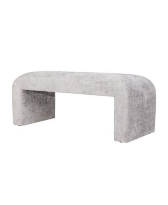 Sophia Modern Luxury Curved Upholstered Waterfall Jacquard Bench - Small