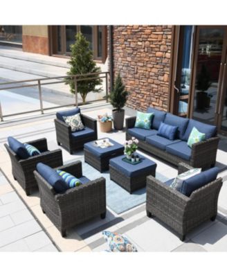 7-Piece Outdoor High-Back Wicker Sectional Sofa Set, All-Weather Rattan Patio Furniture for Garden, Backyard & Porch