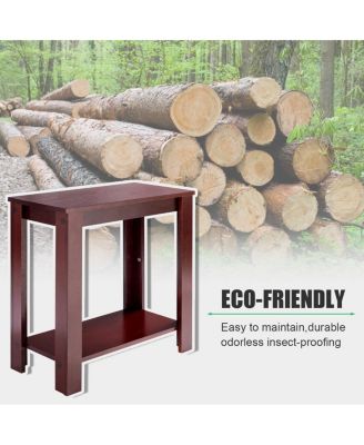 2-Tier Modern Compact End Table with Storage Shelf