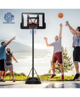 Height Adjustable Portable Shatterproof Backboard Basketball Hoop with 2 Nets