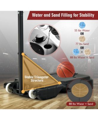 4.3-8.2 FT Portable Basketball Hoop with Adjustable Height and Wheels