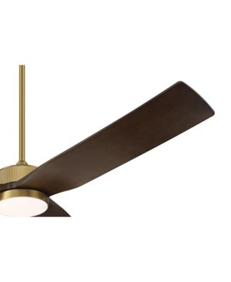 60" Montage Modern Indoor Outdoor Ceiling Fan 3 Blade LED Light Remote Control Soft Brass Finish Bedroom Damp Rated