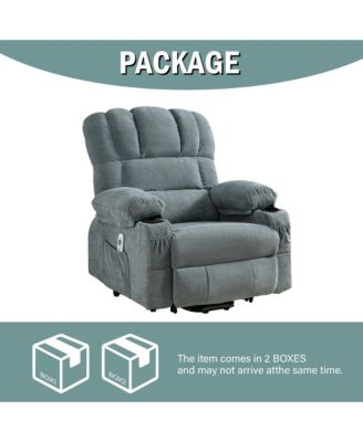 Single piece Woven Fabric Power Recliners for Elderly with Heat ,Lift Recliner Chair and Massage Recliner Chair