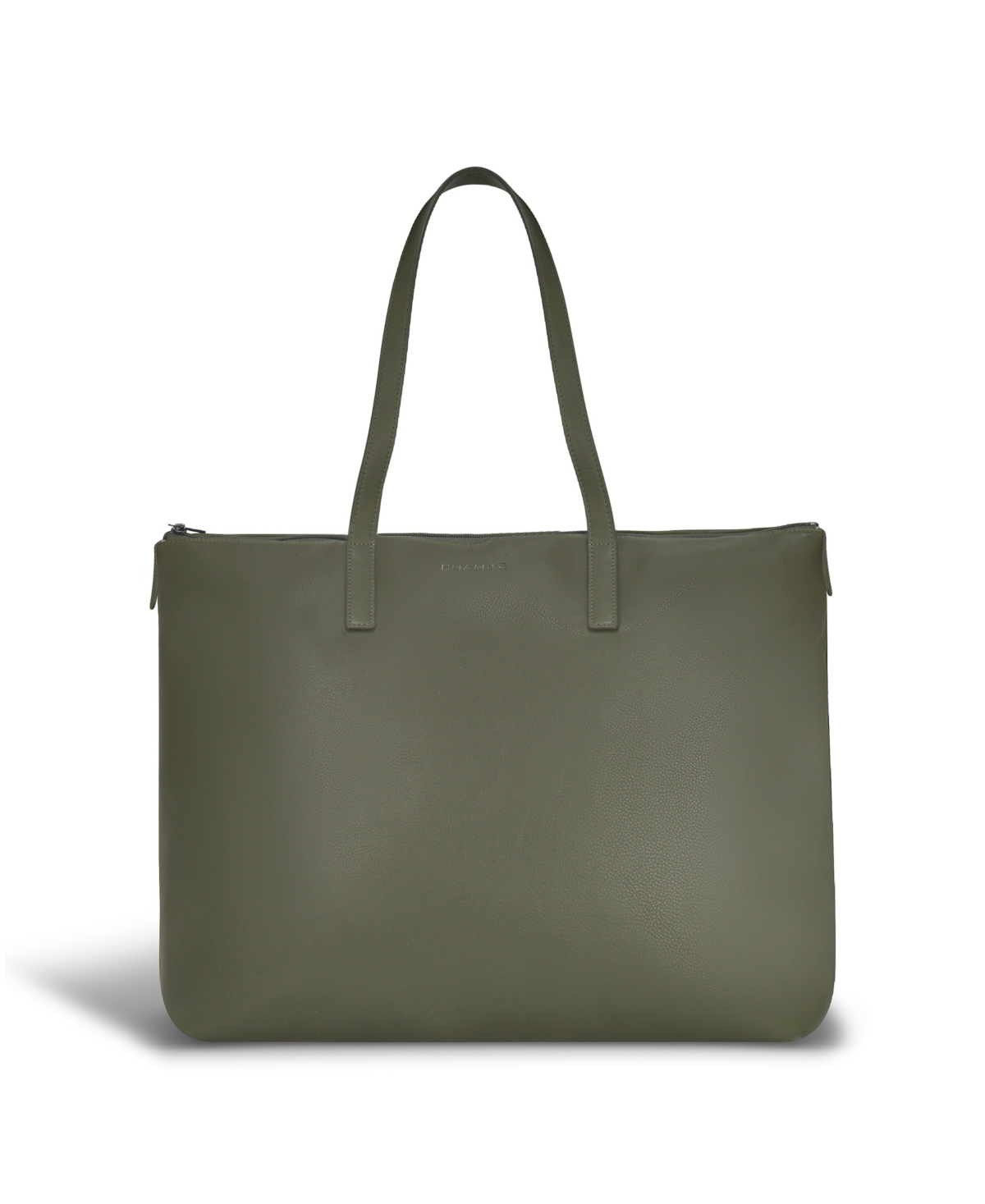Champs Onyx Collection Leather Business Tote In Khaki