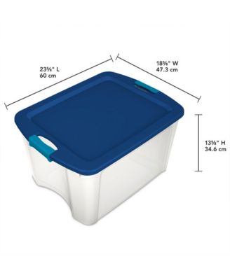 18 Gallon Stackable Latch and Carry Storage Container, Clear (6 Pack)