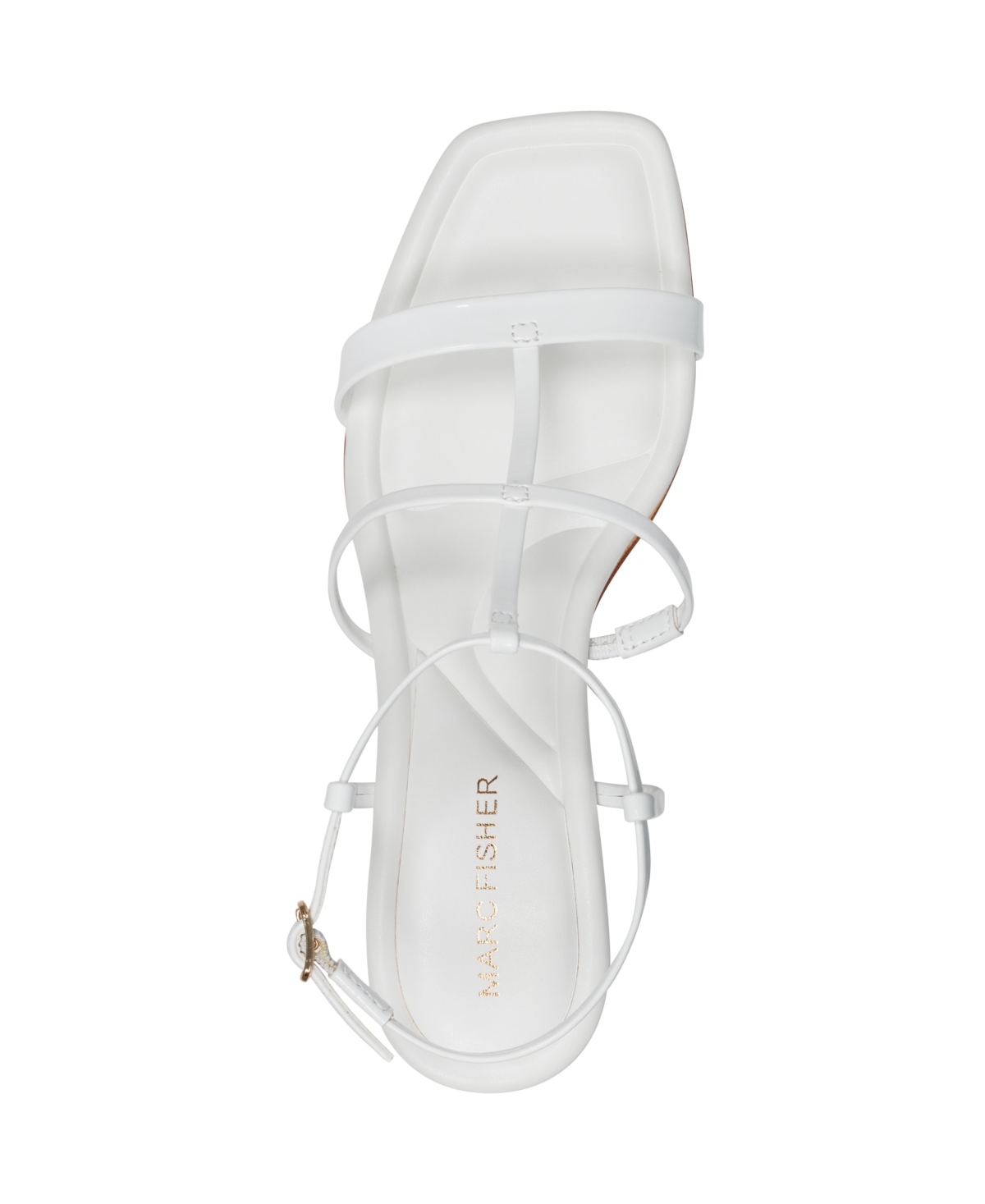 Shop Marc Fisher Women's Gellyn Caged Block Heel Sandals In White Patent