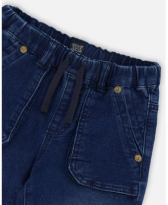 Toddler Boys French Terry Denim Jogger Pant Dark Denim Blue - Toddler|Child