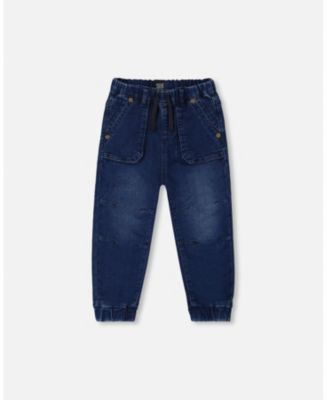 Deux Par Deux French Terry Denim Joggers  - Black