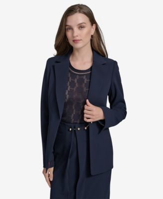 Halston - Women's Scuba-Crepe Barbell Peak-Lapel Blazer