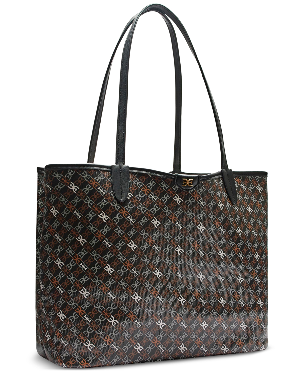 SAM EDELMAN HARPER LARGE MONOGRAM BLACK SHOPPER 