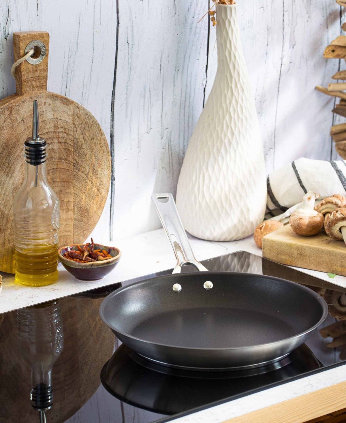 Cristel 1826 2-Piece Stainless Steel Mixed 10" Frying Pan Set