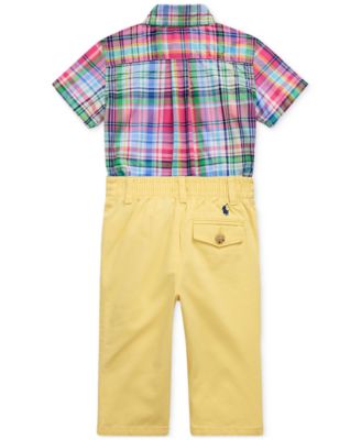 Baby Plaid Poplin Shirt & Chino Pants Set