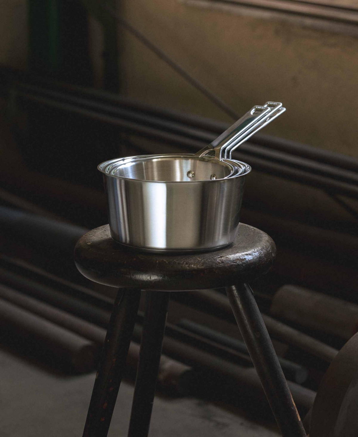 Cristel 3 Pc Stainless Steel Saucepans With Lids Set In No Color