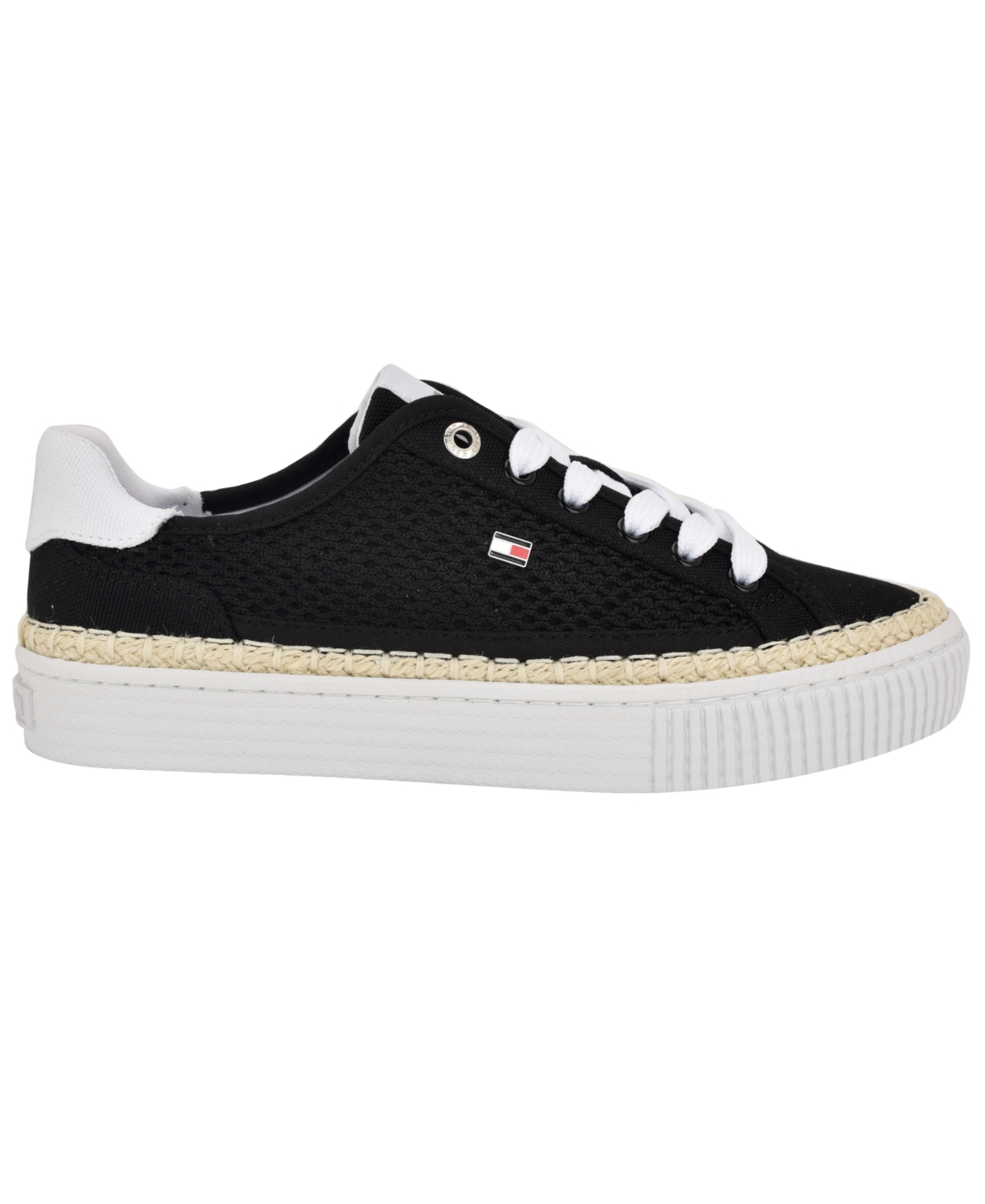 Tommy Hilfiger Women's Chirley Mesh Espadrille Platform Sneakers In Black