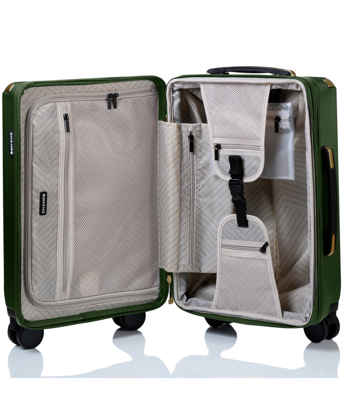 Champs 3-piece Luxe Ii Collection Hardside Luggage Set In Green