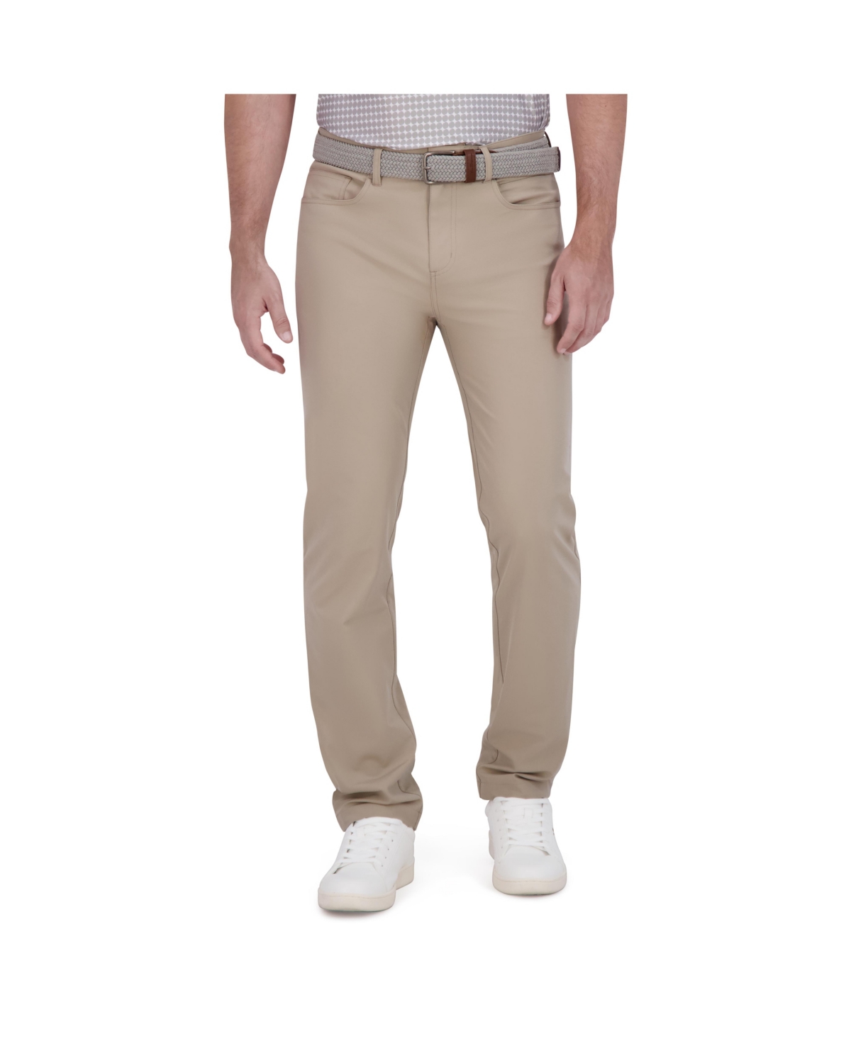 Ben Sherman Solid 4-way-stretch Tech Golf Pants In Khaki