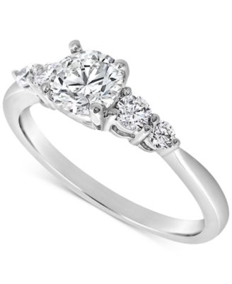 Macy's - Diamond Five Stone Graduated Engagement Ring (1 ct. t.w.) in 14k White Gold
