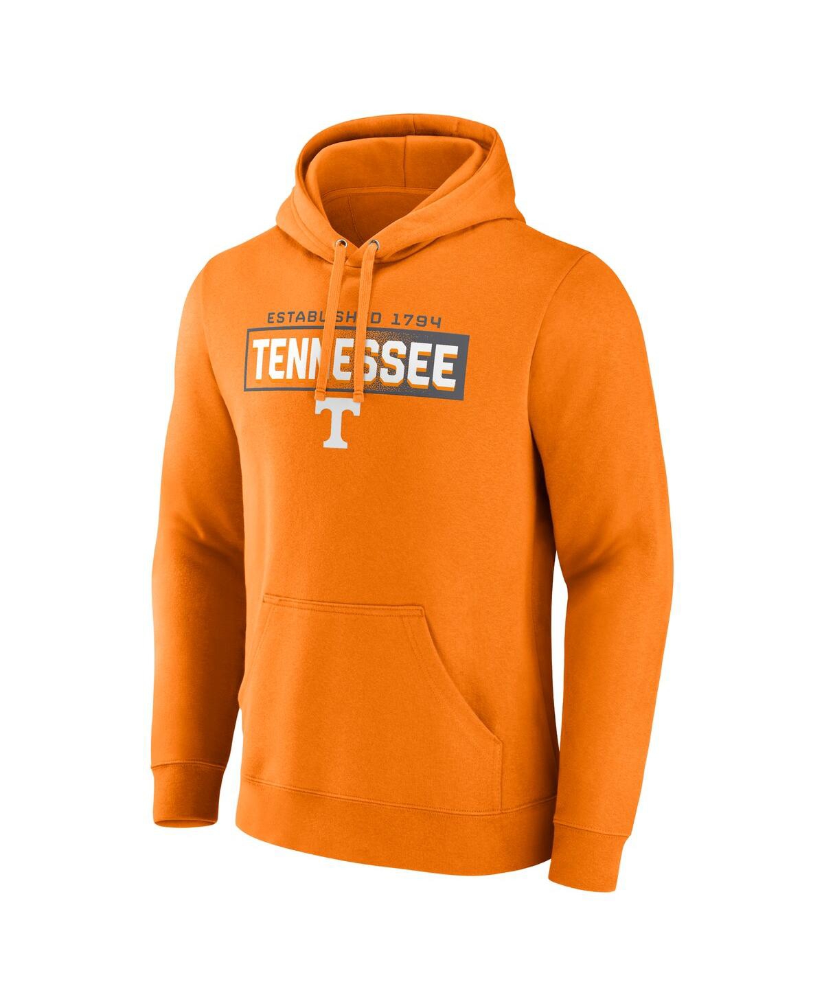 Fanatics Men's Tennessee Orange Tennessee Volunteers Iconic Fleece Down The Field Pullover Hoodie In Tennessee Orange